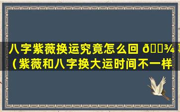 八字紫薇换运究竟怎么回 🌾 事（紫薇和八字换大运时间不一样 🕊 ）